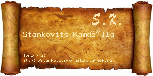 Stankovits Kamélia névjegykártya